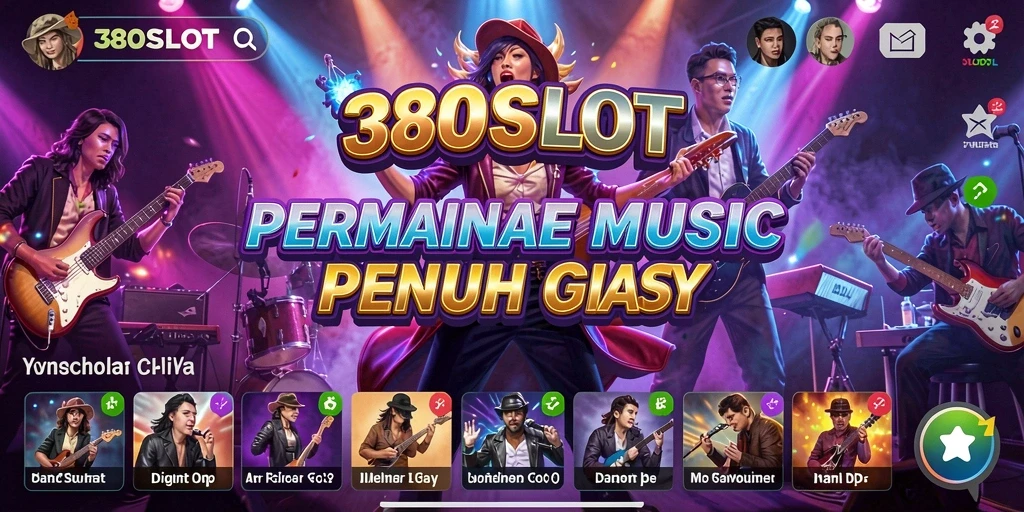 Screenshot gameplay 380SLOT menampilkan suasana bermain penuh musik.