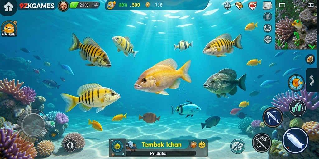 Gameplay seru menembak ikan di 9ZKGAMES.