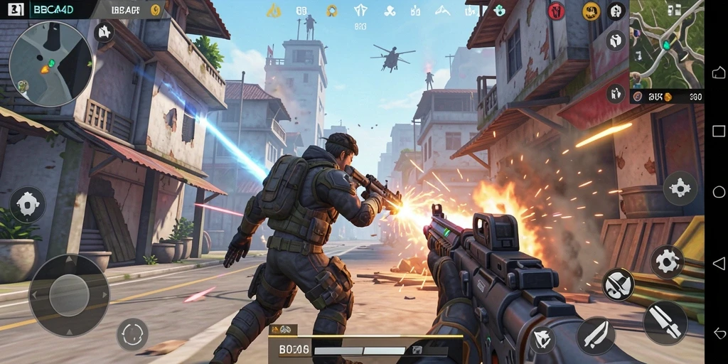 Tampilan gameplay BBCA4D dengan aksi seru di medan perang.