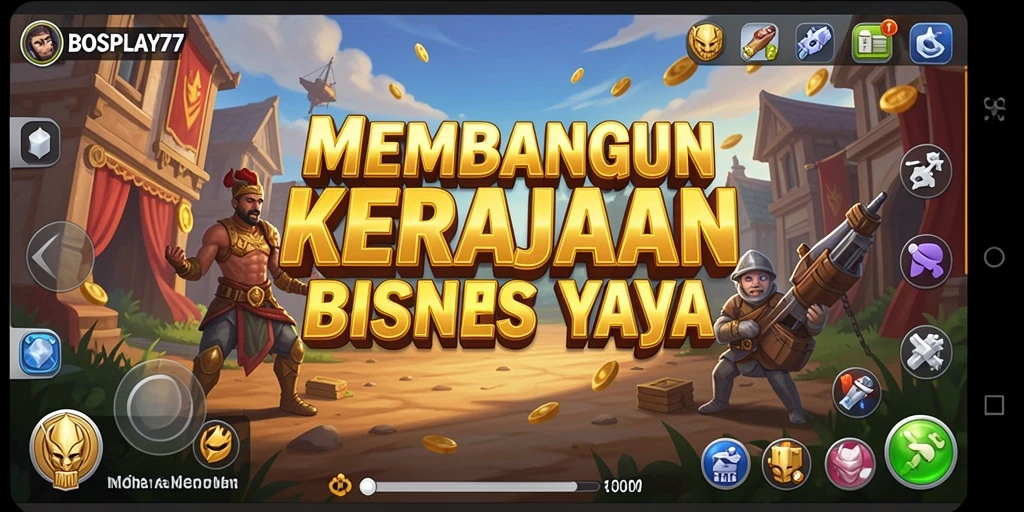 Tangkapan layar gameplay BOSPLAY77 saat membangun kerajaan bisnis.