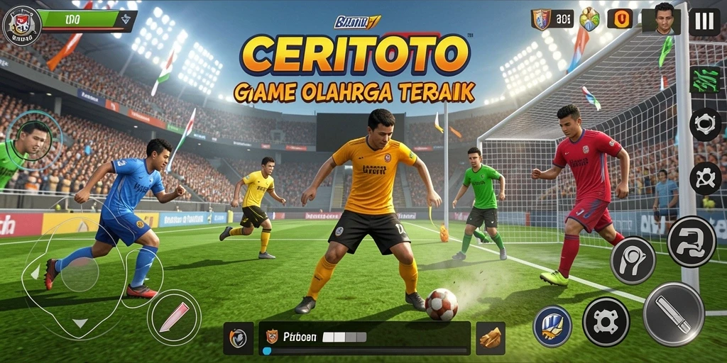 Tampilan gameplay seru di CERITOTO dengan aksi olahraga yang menarik.