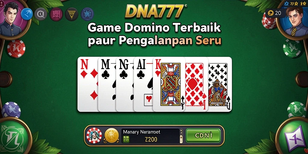 Tampilan gameplay Domino yang seru dan menarik di DNA777.