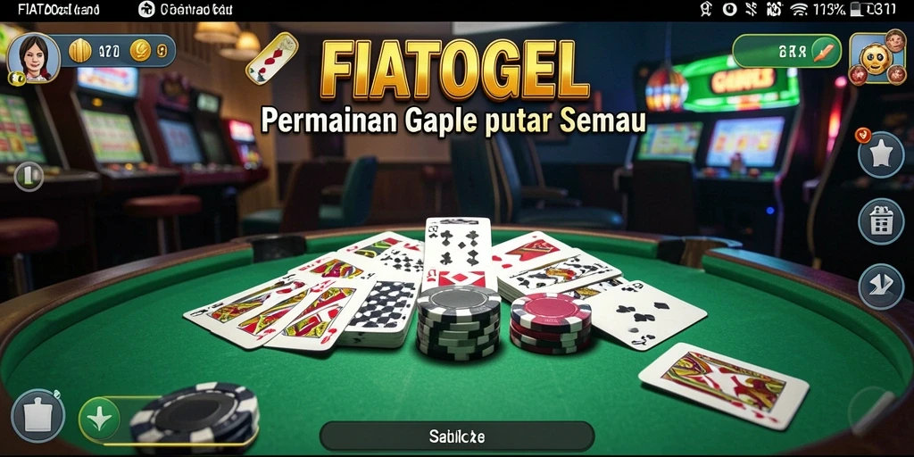 Screenshot gameplay FIATOGEL menunjukkan momen seru bermain Gaple.