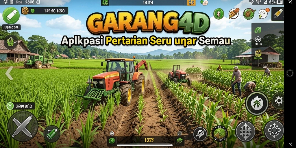 Tampilan menyenangkan dari gameplay AGRANG4D dengan aktivitas bertani.