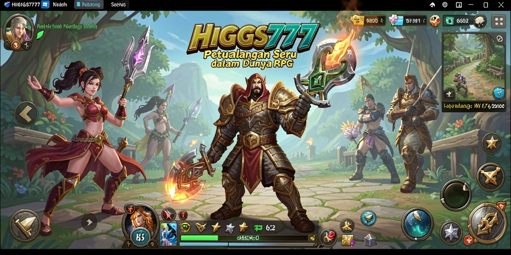 Screenshot utama HIGGS777 menampilkan aksi pertarungan epik dalam dunia RPG yang menakjubkan.