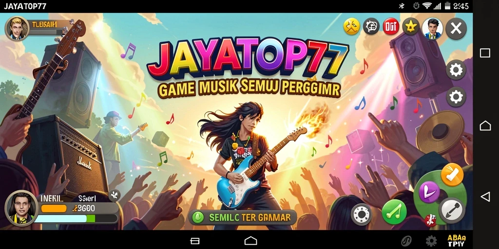 Screenshot gameplay JAYATOP77 menampilkan aksi seru pemain mengalahkan tantangan musik.