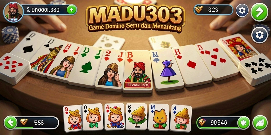 Tampilan gameplay seru dalam MADU303 saat bermain Domino.