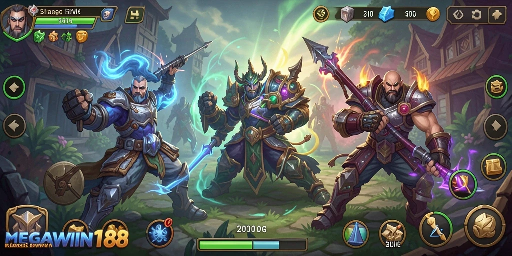 Screenshot utama MEGAWIN188 menampilkan pengalaman gameplay SLG yang mendalam.