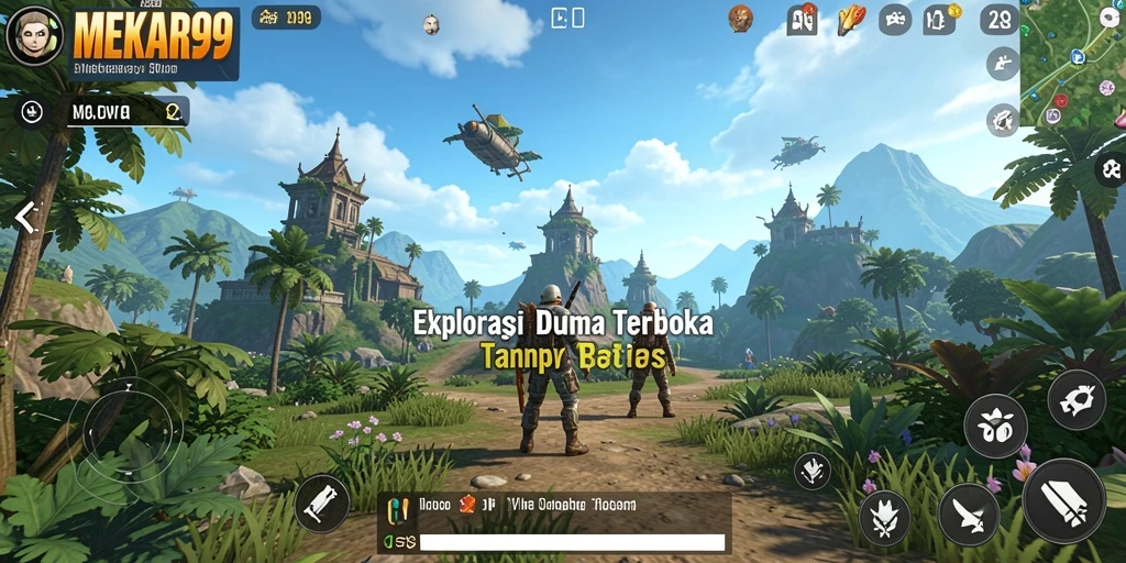Tampilan gameplay Open World yang menarik dan dinamis di MEKAR99.