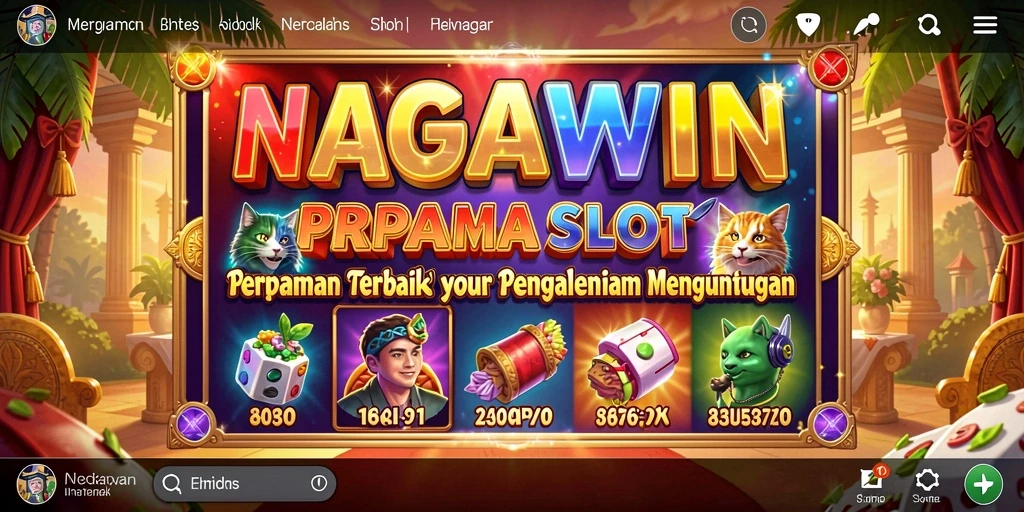 Tampilan menarik dari gameplay NAGAWIN saat memutar gulungan slot.