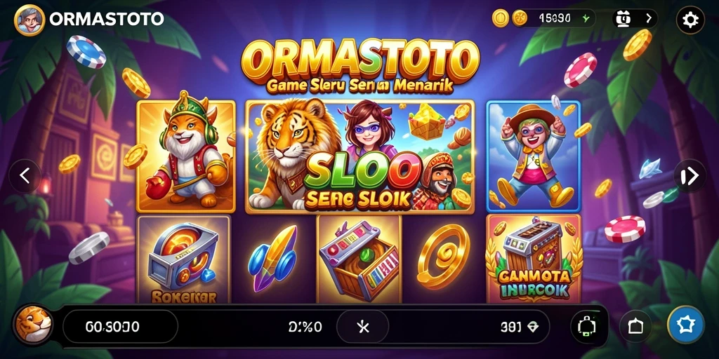 Tampilan gameplay menarik dari ORMASTOTO dalam permainan Slot.