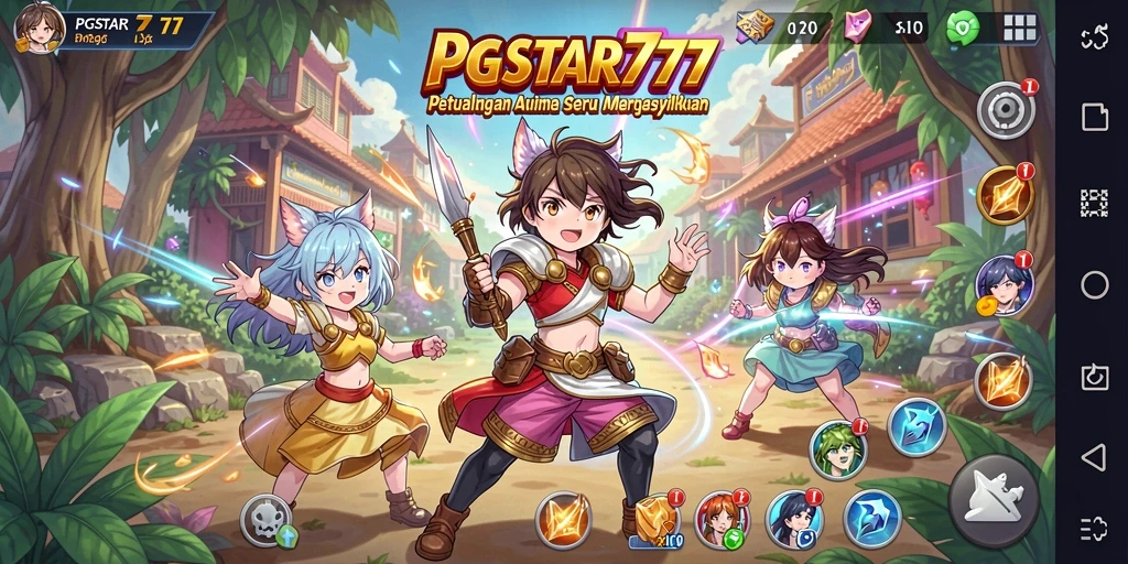Screenshot gameplay PGSTAR777 menunjukkan aksi seru karakter anime.