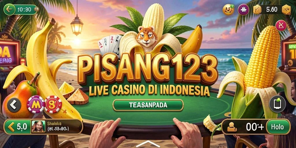 Tampilan gameplay PISANG123 dengan dealer dan permainan live yang menarik.