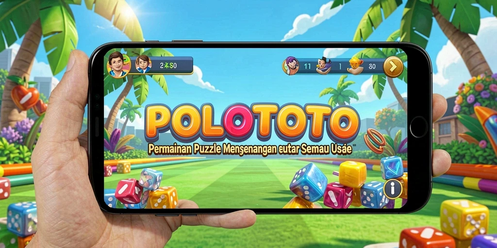 Tampilan gameplay POLOTOTO yang menantang dengan desain penuh warna.