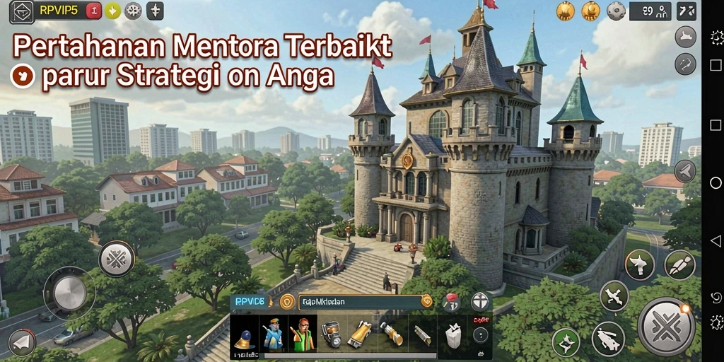 Tangkapan layar gameplay menampilkan pertahanan menara yang strategis.