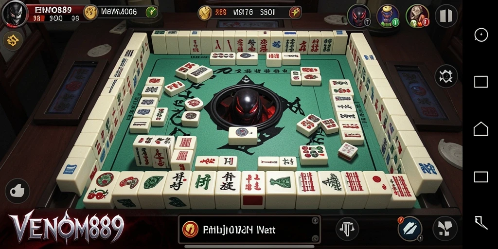 Screenshot gameplay VENOM889 yang menunjukkan aksi Mahjong yang seru dan menarik.