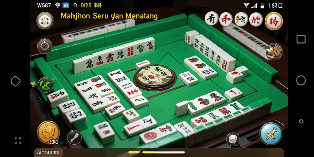 Gameplay seru dari WG87 menampilkan momen strategis dalam Mahjong.